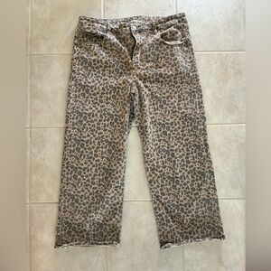 American Eagle Outfitters Leopard-Print Crop Jeans